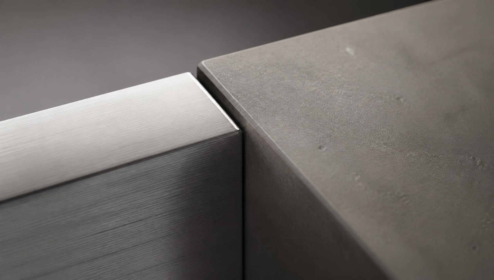 Medical-grade steel and stone surfaces meeting at a precision-engineered seam.